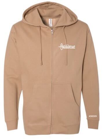 Checkeditout Cursive Zip Hoodie